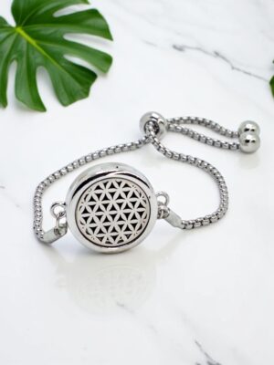 Pulseira de Aromaterapia - Medalhão - Flor da Vida