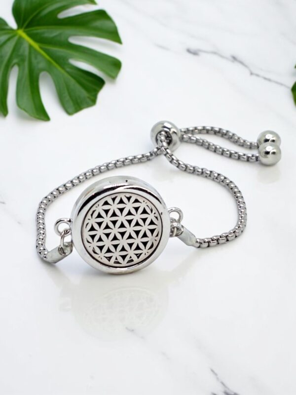 Pulseira de Aromaterapia - Medalhão - Flor da Vida