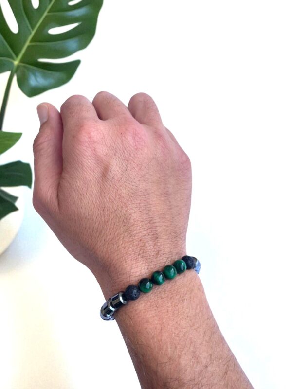 Pulseira Aromaterapia Hematita e olho de tigre