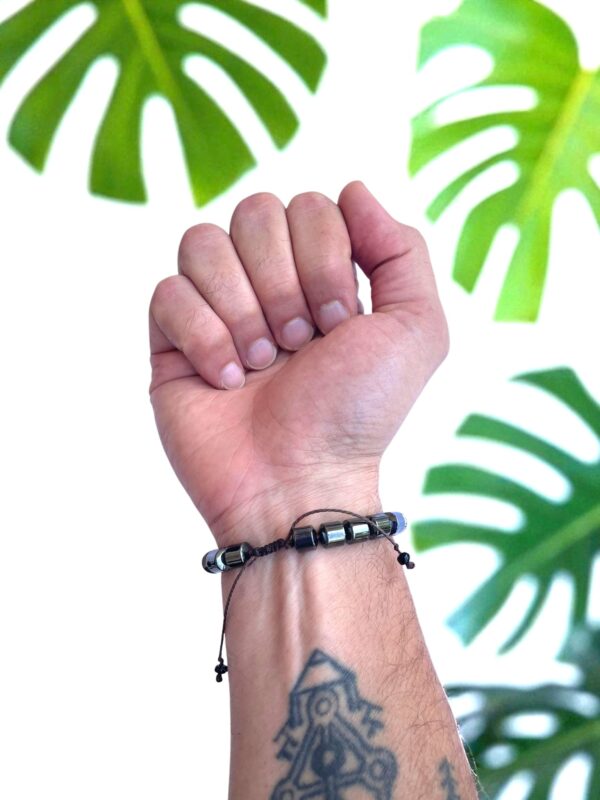 Bracelete Difusor de hematita para Aromaterapia