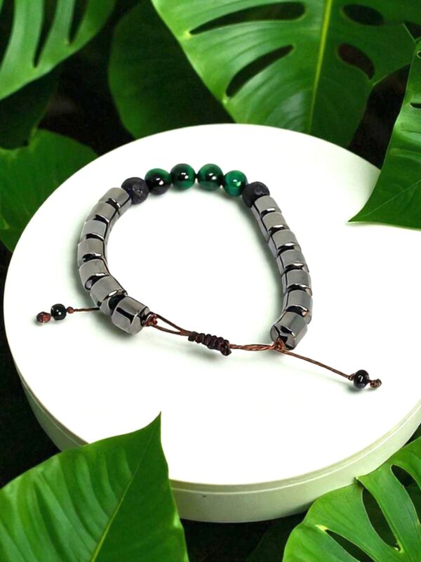 Pulseira Aromaterapia Hematita e olho de tigre