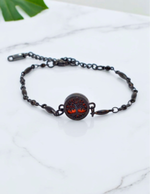 Pulseira de Aromaterapia - Árvore da Vida Preta