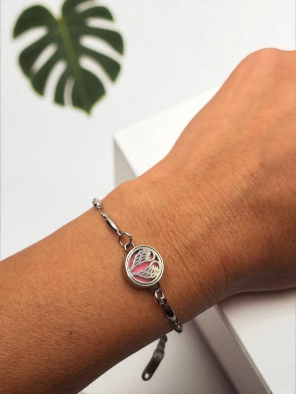 Pulseira de Aromaterapia - Asa Prateada