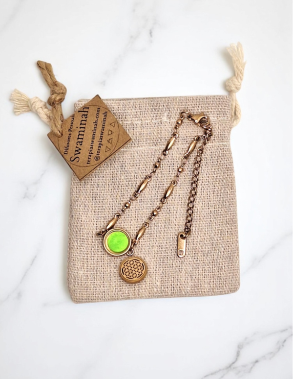 Pulseira de Aromaterapia - Flor da Vida em Rose Gold