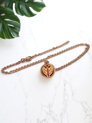 Colar de Aromaterapia com Asa em Rose Gold
