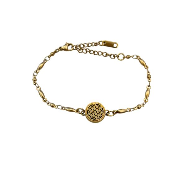 Pulseira de Aromaterapia Flor da Vida Rose Gold