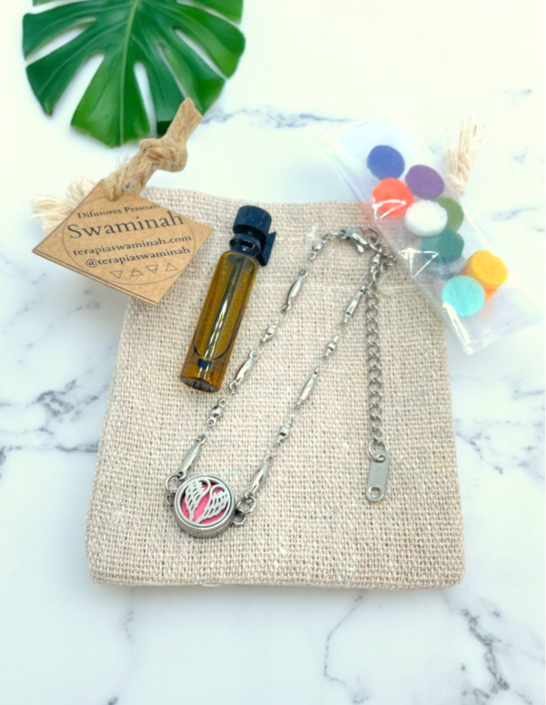 Pulseira de Aromaterapia - Asa Prateada