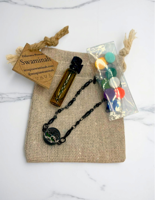 Pulseira de Aromaterapia - Árvore da Vida Preta