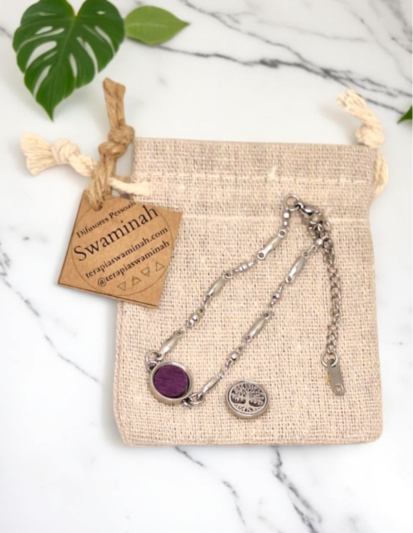 Pulseira de Aromaterapia - Árvore da Vida Prateada