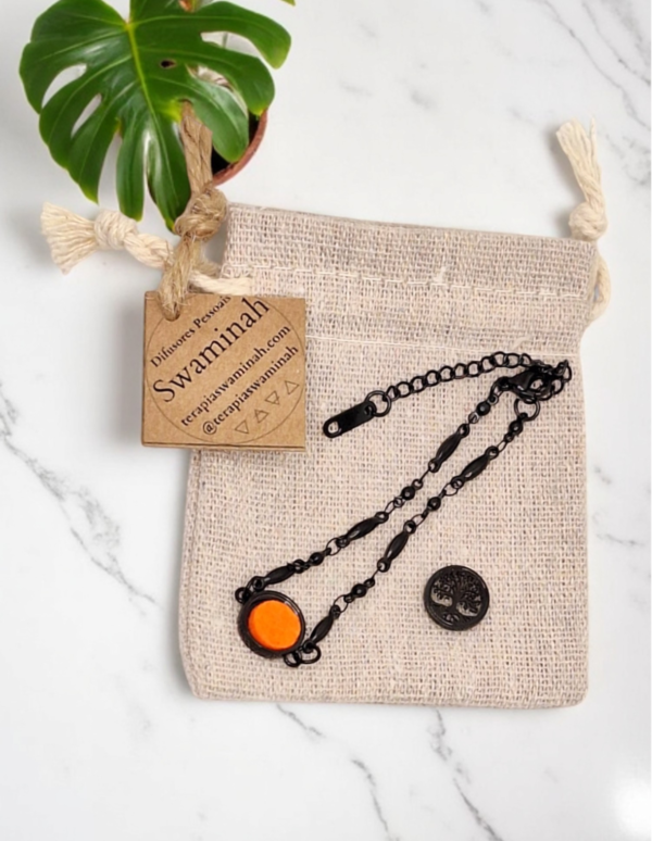 Pulseira de Aromaterapia - Árvore da Vida Preta