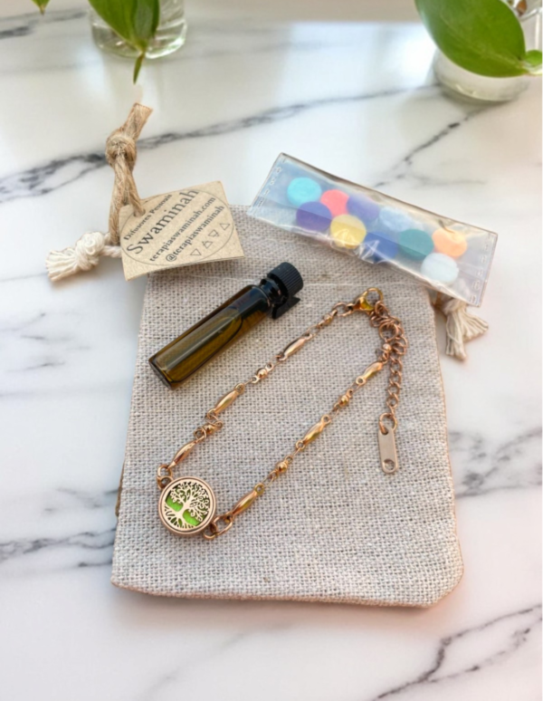 Pulseira de Aromaterapia - Árvore da Vida Rose Gold