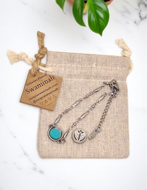 Pulseira de Aromaterapia - Asa Prateada