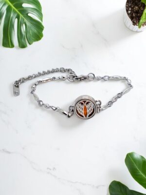 Pulseira de Aromaterapia - Asa Prateada