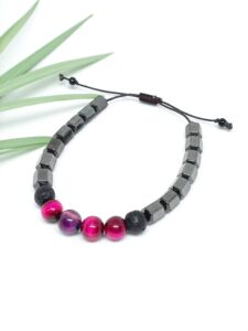 pulseira aromaterapia hematita e olho de tigre