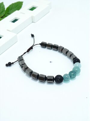 Bracelete Difusor de hematita para Aromaterapia