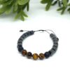Pulseira Difusora de Hematita e olho de tigre marrom