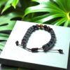 Pulseira Difusora de Hematita e olho de tigre marrom