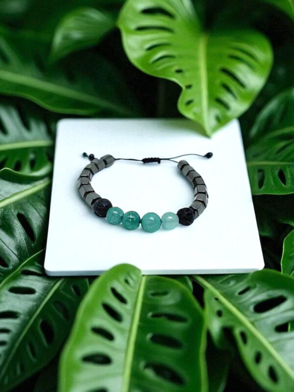 Bracelete Difusor de hematita para Aromaterapia