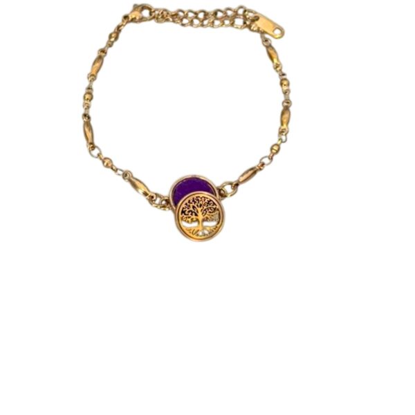 Pulseira de Aromaterapia Árvore da Vida Rose Gold